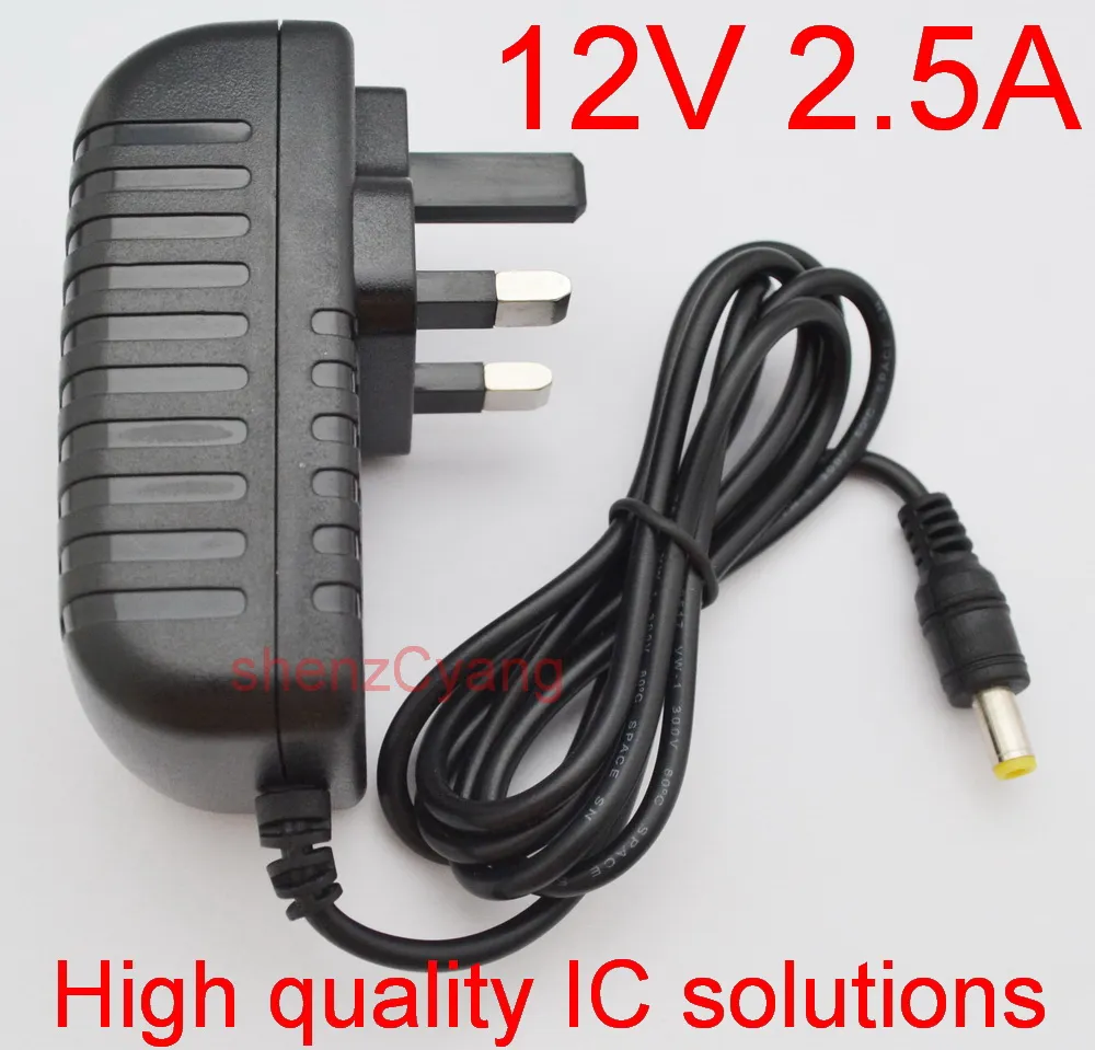 100PCS 12V 2.5A Hoge kwaliteit IC oplossingen DC12V2.5A Schakelaar voeding 30W LED power adapter, EU/US/AU/UK plug 5.5mm x 2.1-2.5mm
