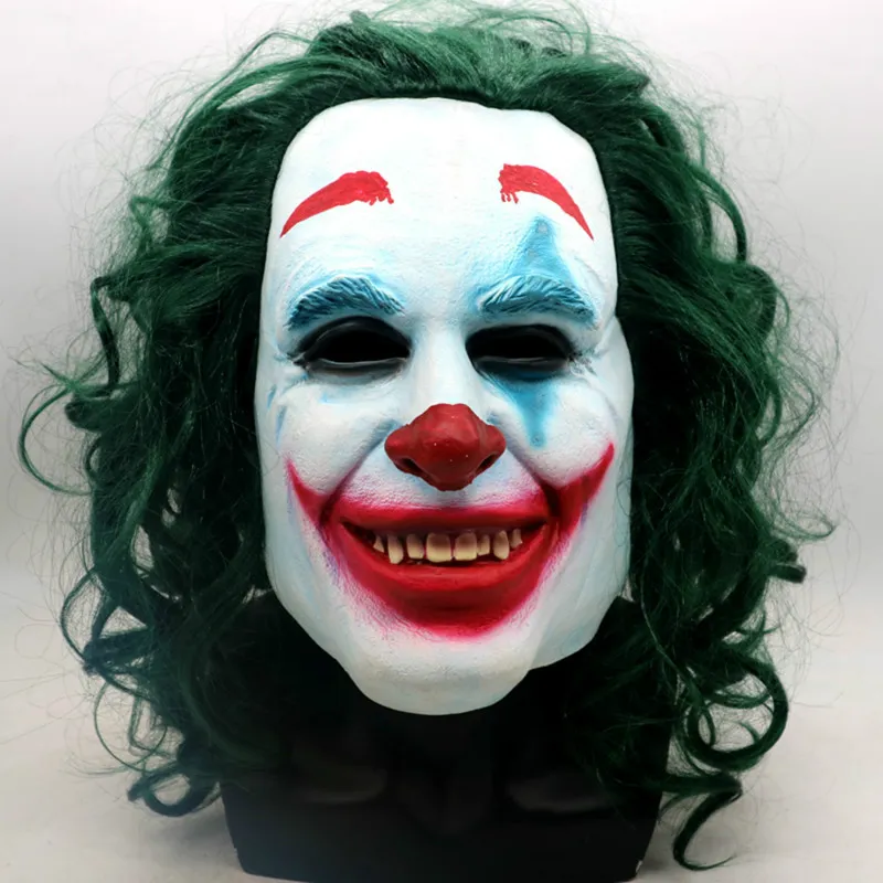 Film Joker Cosplay Maschera per adulti Halloween Maschera in lattice Arthur Fleck Maschera a testa piena Donna Uomo Festa Cosplay Prop