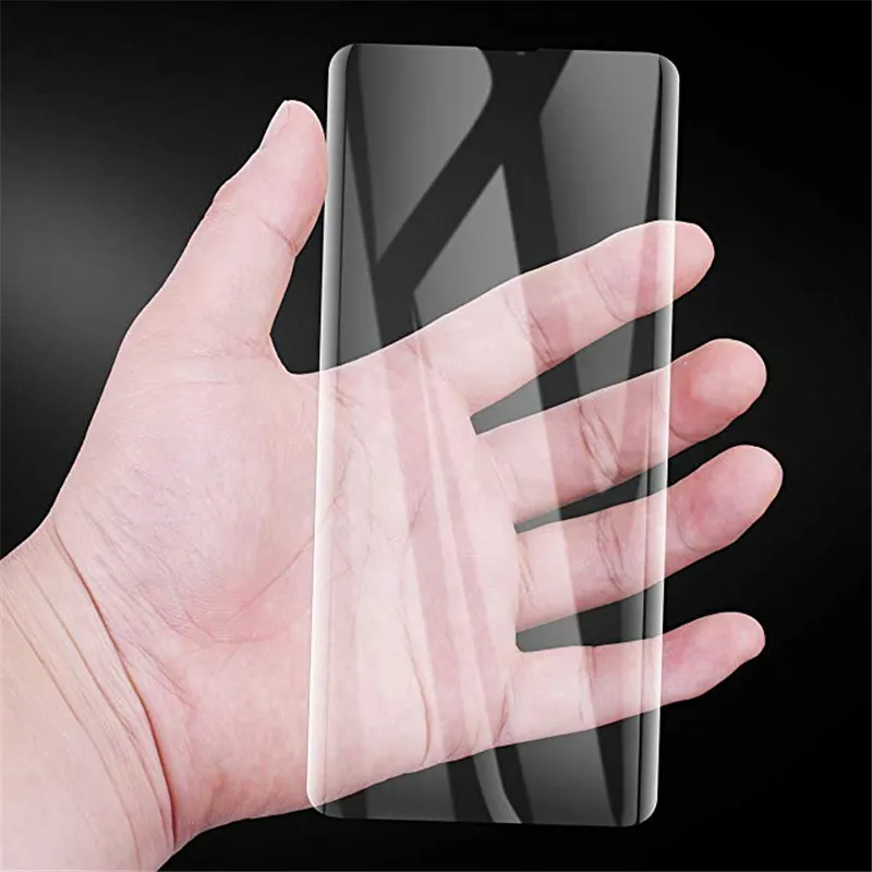 Pełne kleje przyjazne obudowy 3D Zakrzywione szklane szklane szklane szklane szklanie UV dla Samsung S24 S23 Ultra S22 S21 S20 S10 S9 Plus S8 Note 20 10 9 8 i pakiet detaliczny