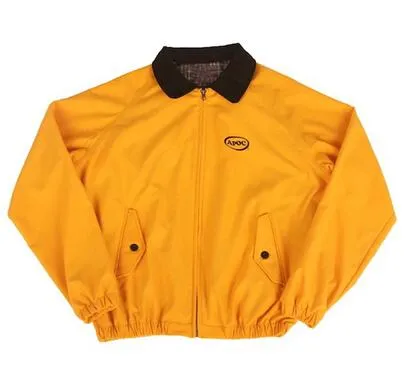 남성 재킷 봄 가을 스트리트 스타일 노란색 의상 패션 다운 목 재킷 스트리트을 돌려