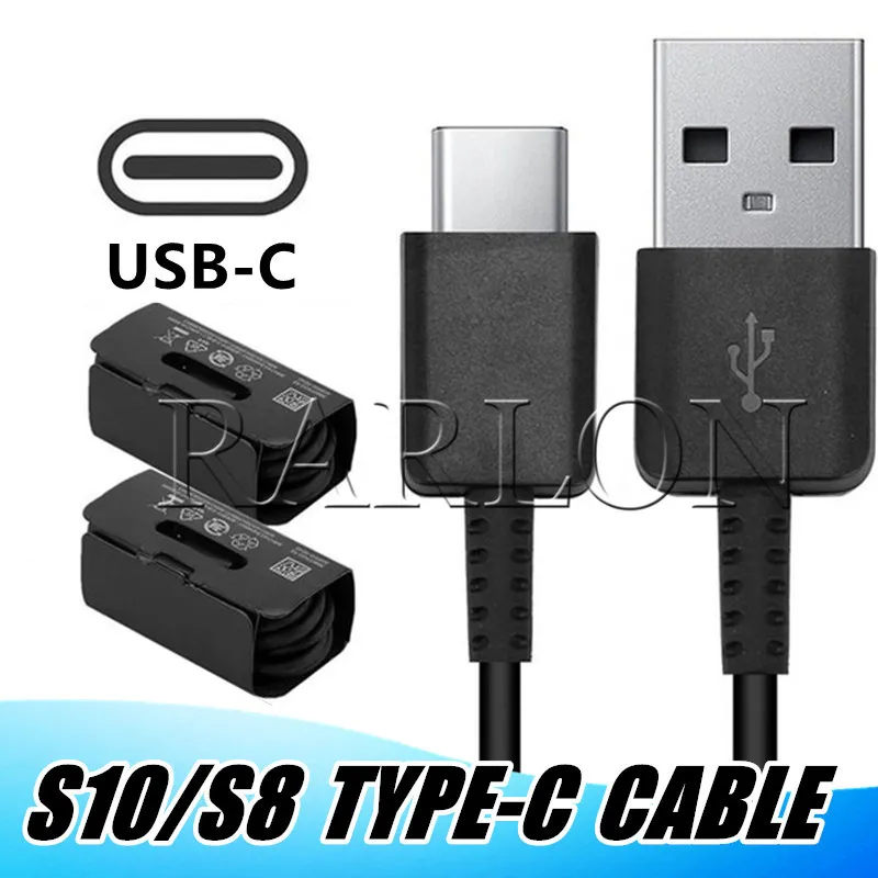 Ny S10 USB-kabel USB-typ C Kabel 2A Fast Laddare Kabel för Samsung Galaxy S20 S10 Plus S9 S8 Plus Not 10 8 EP-DG970BBE