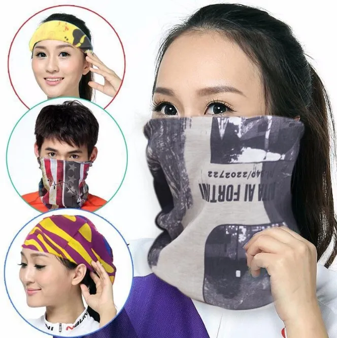 Solid Color Bandana Tube Scarf Head Face Mask Neck Gaiter Headwear Snood Beanie White Black Pink Green