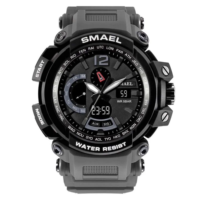 Orologio Militare Uomo Con Doppio Display LED - Impermeabile 50m, Sveglia, Data, Cinturino In PU, Sportivo - 2