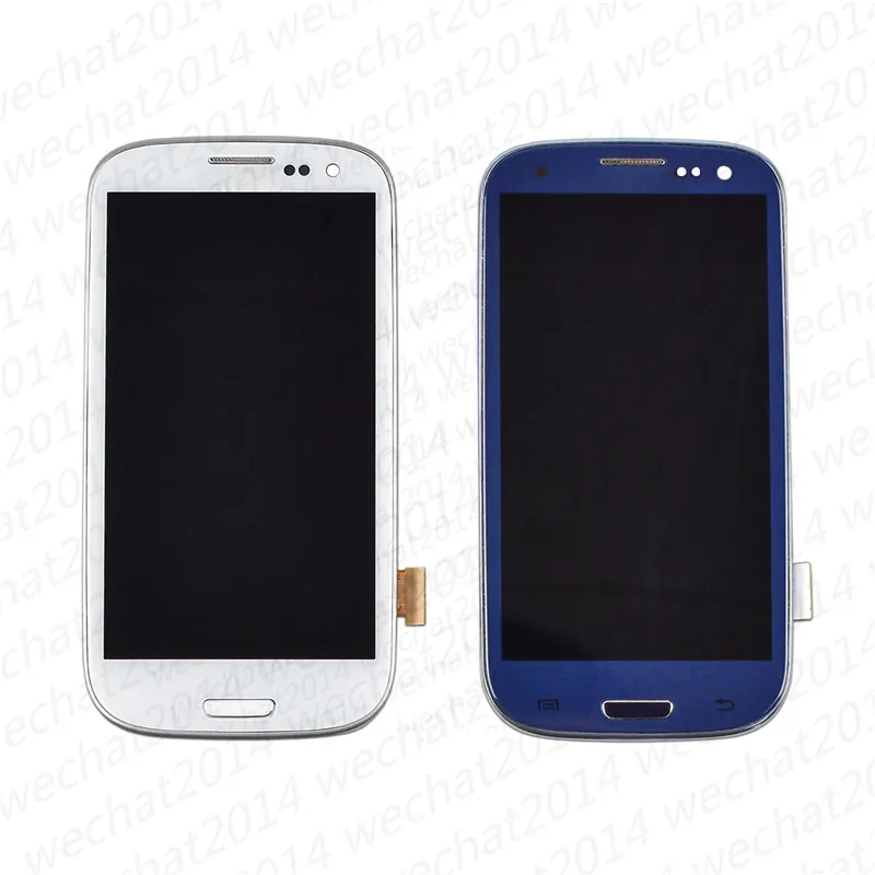 100PCS LCD-skärm Pekskärm Digitizer Assembly Reservdelar till Samsung Galaxy S3 I9300 S4 i9500 S5 i9600 G900 med ram