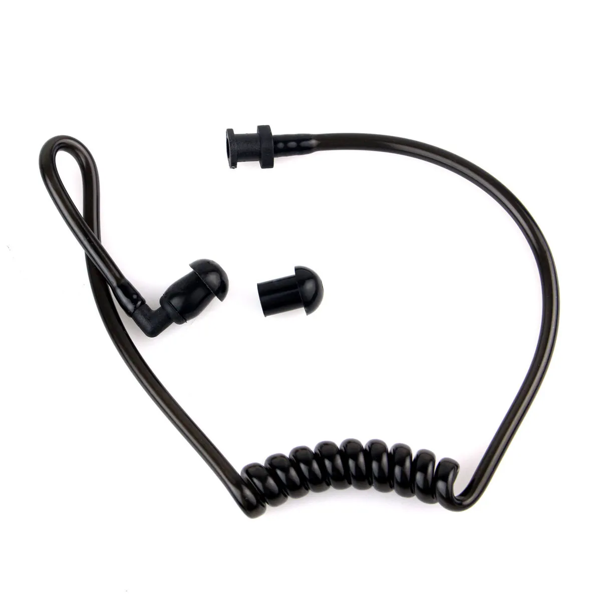 무전기 이어폰에 대한 배 블랙 교체 코일 음향 에어 튜브 + 귀마개