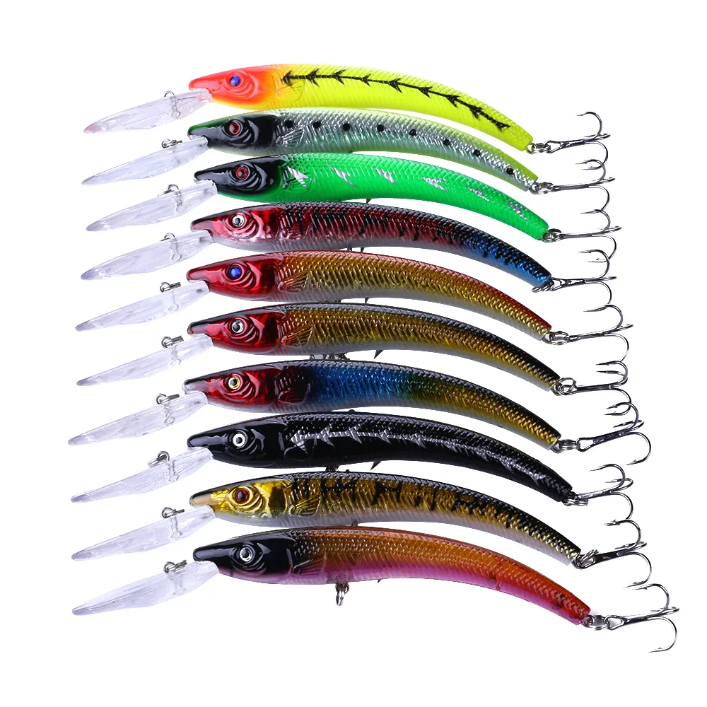 HENGJIA new 155mm Minnow Fishing Lures 15.5CM 16.3G 2 # ganci Hard bait Stick bait Giapponese due ganci attrezzatura da pesca