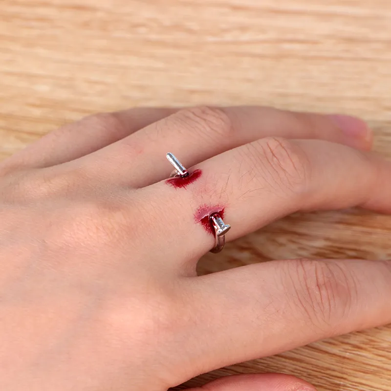 Hurtownie mężczyźni damskie paznokci otwarcie regulowany pierścień Unisex Halloween Cosplay obrączki biżuteria