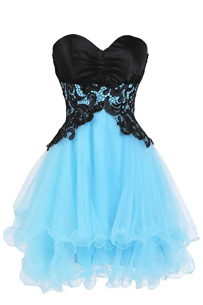 2019 Lace Sweetheart A-Line 50s prom dress with Beaded Sequins and Appliques - Perfect for Homecoming, Graduation, Cocktail Parties - Real Picture (