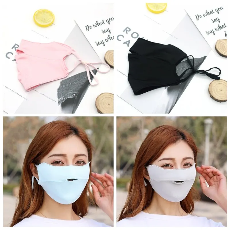 Protetor solar Arrefecer Máscara protectora Mulheres Verão Respiração Respirador Cor Boca Proteja Máscaras Mascherine Anti poeira Adulto 5JH H1