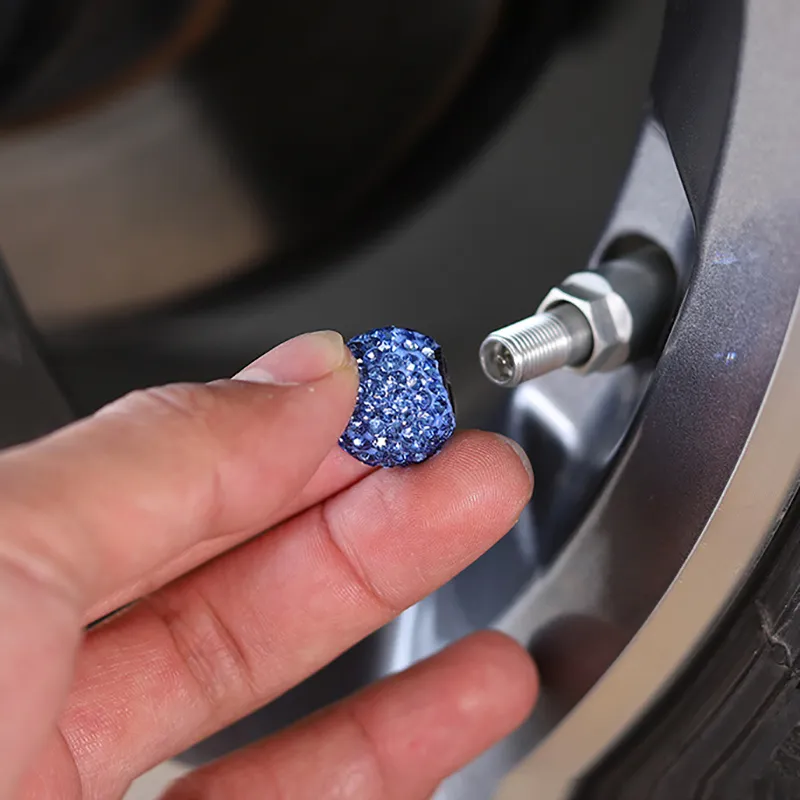 Wheel Tyre Valve Stems Caps Silver 4pcs Car Air Dust Cover Screw