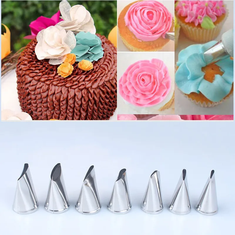 Spritztülle Gras Professionelles Spritztüllen-Set Für Tortendekoration - 5 Tüllen Für Rosen, Blüten & Rüschen Piping Tips