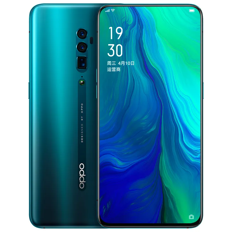 Oppo Oppo Reno 10x 4G LTE الهاتف الخليوي 6 جيجابايت RAM 128GB 256GB ROM Snapdragon 855 Octa Core Android 6.6 "48MP NFC بصمة الهاتف المحمول