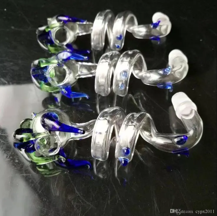 Glasspiralhuvudpanna diameter valfritt, vattenrör glasbongar hooakahs två funktioner för oljeriggar glas bongs