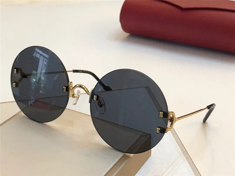 Neue Mode-Sonnenbrille 0152 rahmenlose, runde, gewebte Modellierungssonnenbrille von höchster Qualität im Großhandel mit Schutzbrillen