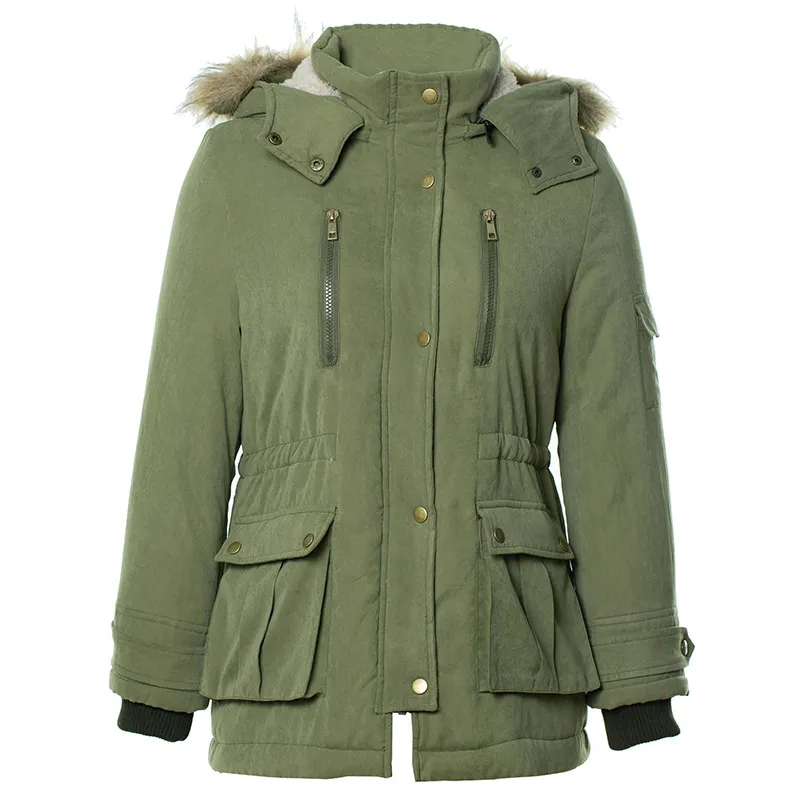 Nuovo Parka da donna Giacca invernale da donna femminile Cappotto Giacca calda in cotone spesso Outwear Parka Cappotto di pelliccia taglie forti