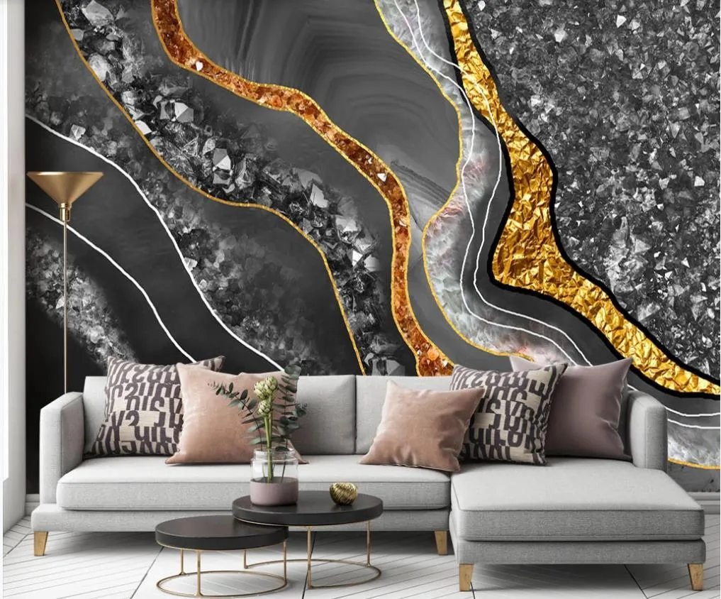 Cutom Wallpapers 3d Murals Wallpaper For Living Room Modern Light Luxury Marble Wallpapers From