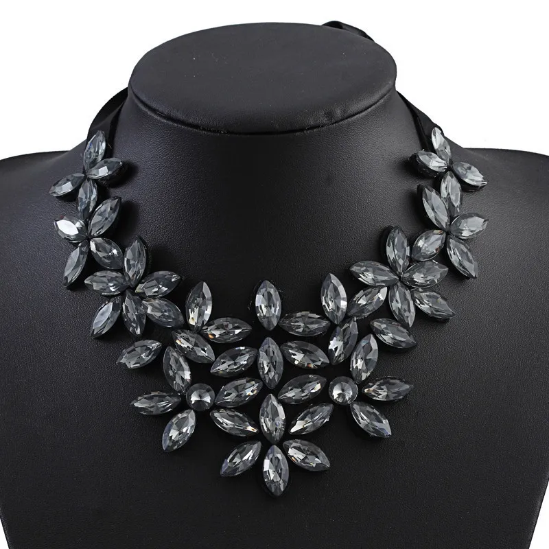 New Fashion Silver Gold Black Color Multi Layer Flower Necklaces For Women  Chunky Ribbon Tie Chain Petal Collar Choker Necklace From Mypfy2012, $2.62