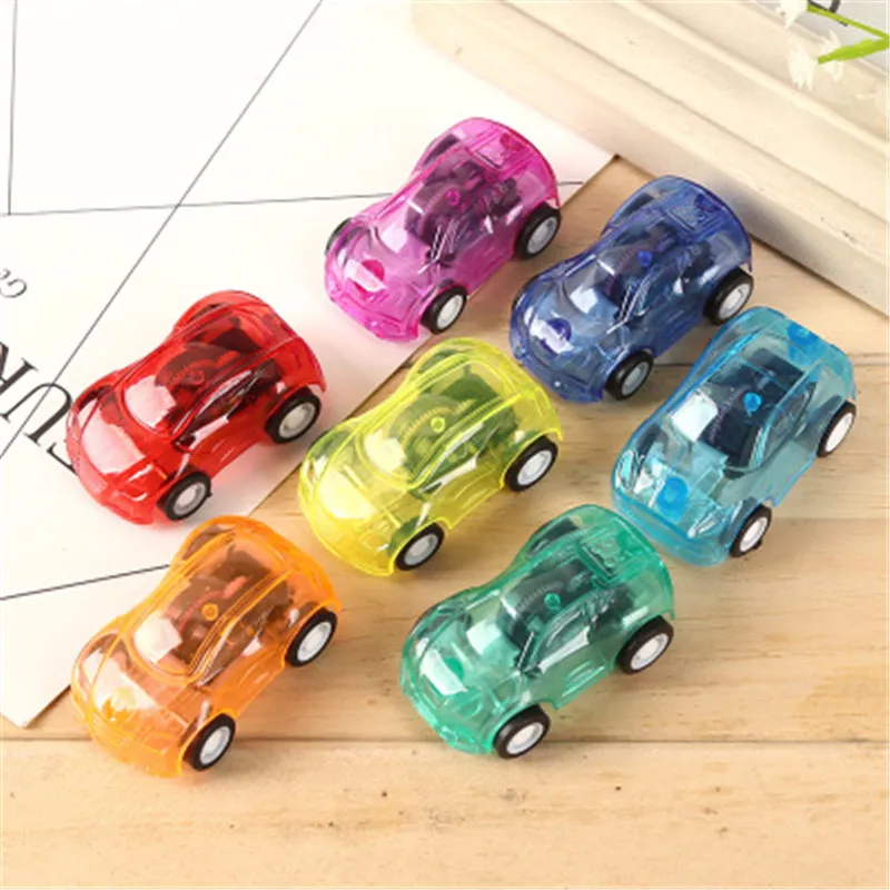 Mini Kinderen Speelgoed Trek Auto Transparant Racing Speelgoed Snoep Kleur Back Racing Plastic Trek Auto Filler Leuke Auto Speelgoed Gratis Verzending