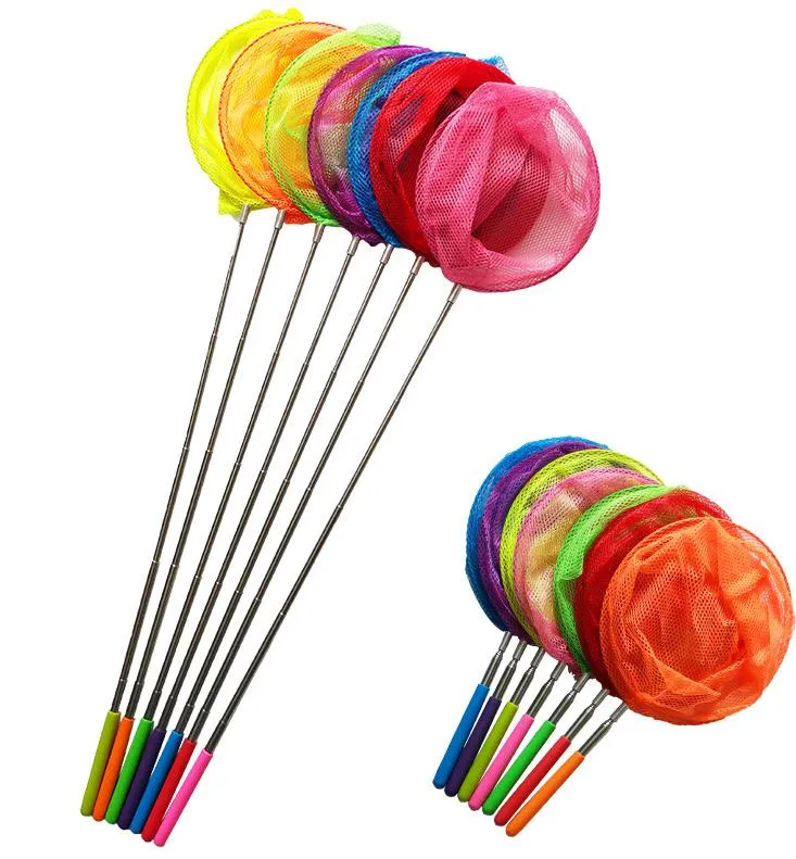 Kids Telescopic Pole Butterfly Catcher Nets Fishing Net Catch Insect Bug Small Fish Net Outdoor Tools Chid Playing Extend Edcation toy gift