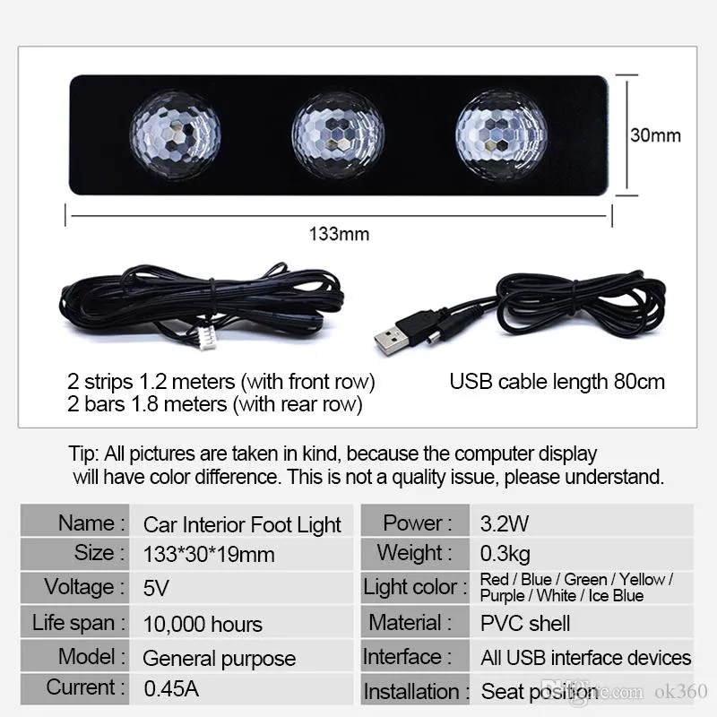 USB Stecker Licht Auto RGB Mini Bunte LED Atmosphäre Lampe PC Mobile Power  Lade Licht Auto