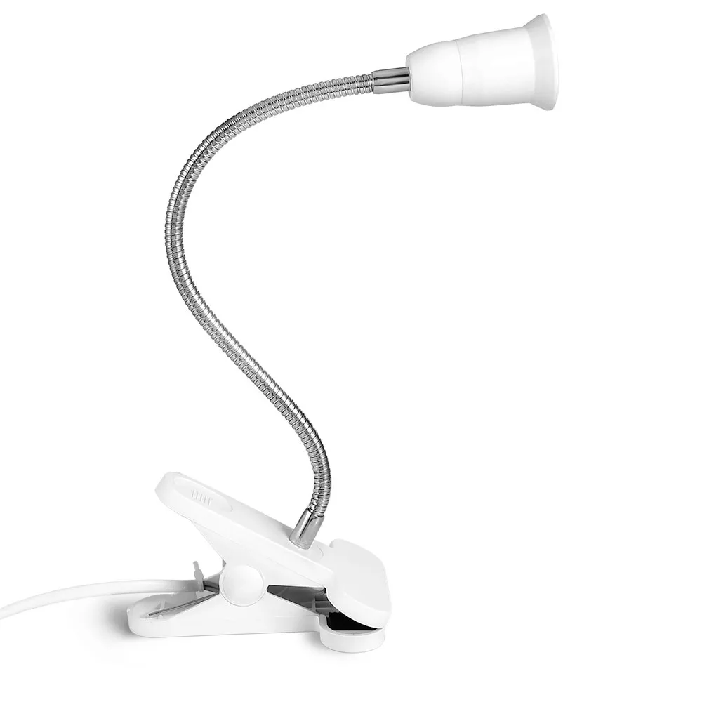 Base de soquete do bulbo do adaptador do suporte da lâmpada E27 flexível com grampo