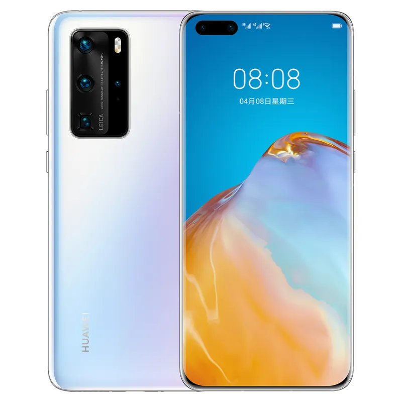 Téléphone portable d'origine Huawei P40 Pro 5G 8 Go de RAM 128 Go 256 Go 512 Go ROM Kirin 990 Octa Core 50.0MP IP68 NFC Android 6.58 "OLED plein écran empreinte digitale ID visage téléphone portable intelligent