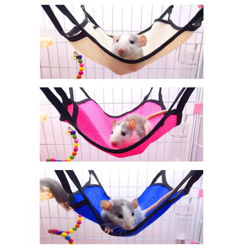 Hamster Hangmat Guinea Pig Chinchilla Rbit Cage för Hamsters Pet Soving Hanging Bed Accessories Littlest Pet YQ01346