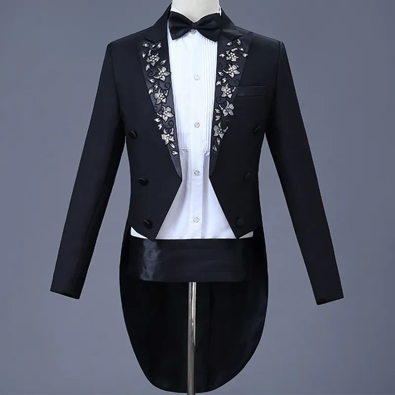 Men's Suits & Blazers Blazer Pants Men's Dress Tuxedo Suit Piano Costume Chorus Conductor's Male Set 2 Pieces 1216-246y