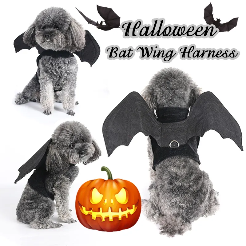 Halloween Bat Wing Dog Harness voor Halloween Party Hond Kostuum Cosplay Vest Harnassen Voor Honden Grappige Pet Producten Accessoires