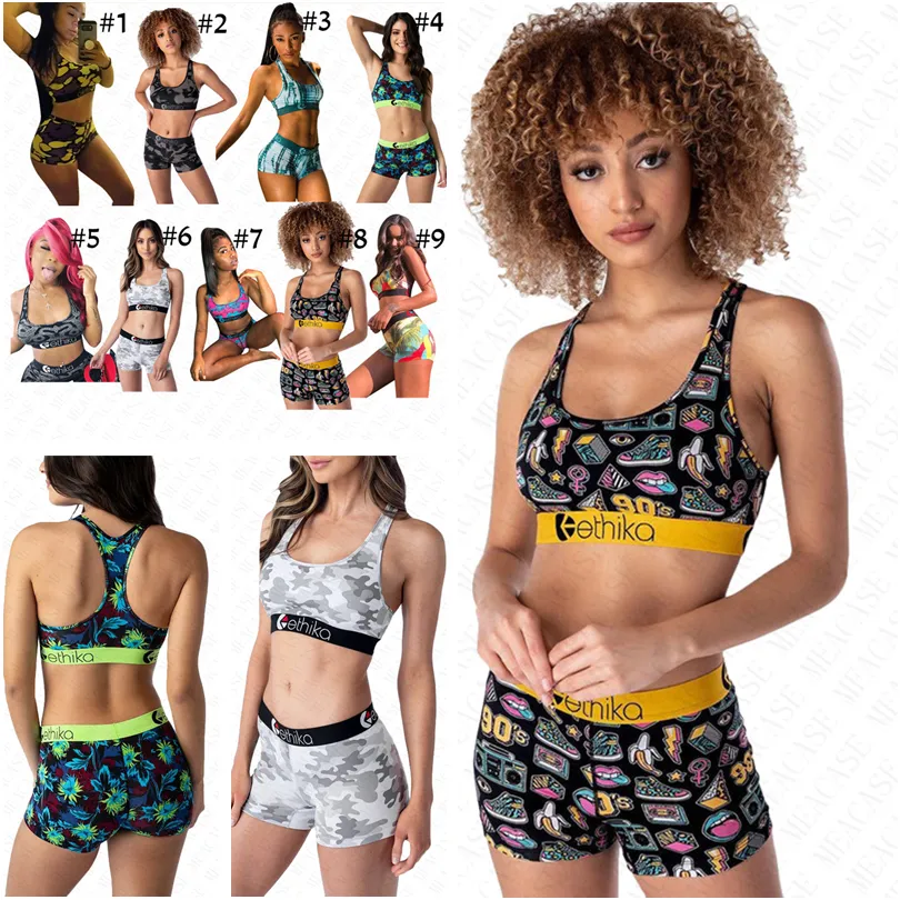 Brimanded Print Swimsuit Set For Women Domyos Sports Bra, Crop Top