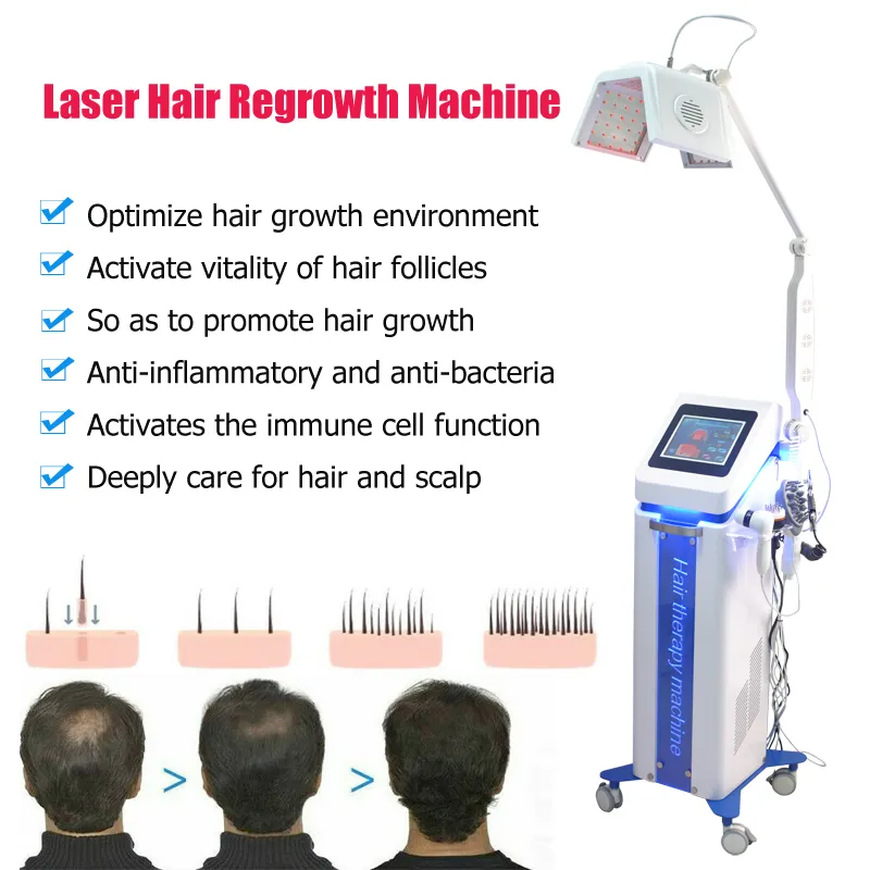 650nm croissance des cheveux machine traitement repousse des cheveux laser beauté machines peigne 5 poignées