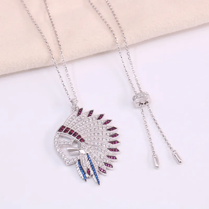 Wholesale- Meteorites Feather Necklace Silver Meteorites Feather Necklace 925 Sterling Sliver necklace for women fashion and modern look