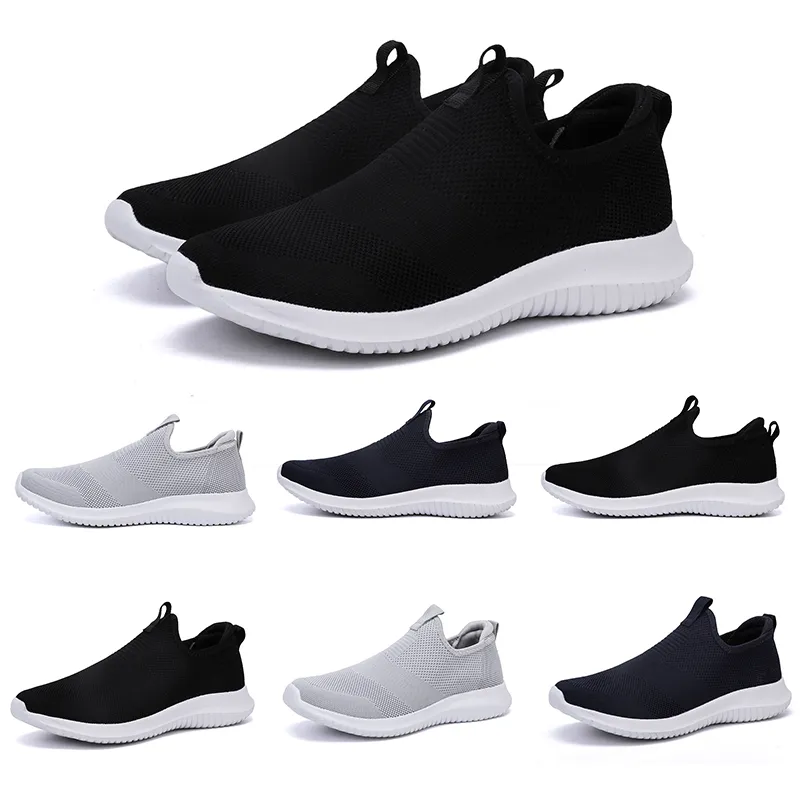 Fashion shoes for women men running shoes black white Navy blue Laceless mens trainers Slip on sports sneakers Homemade brand Made in China
