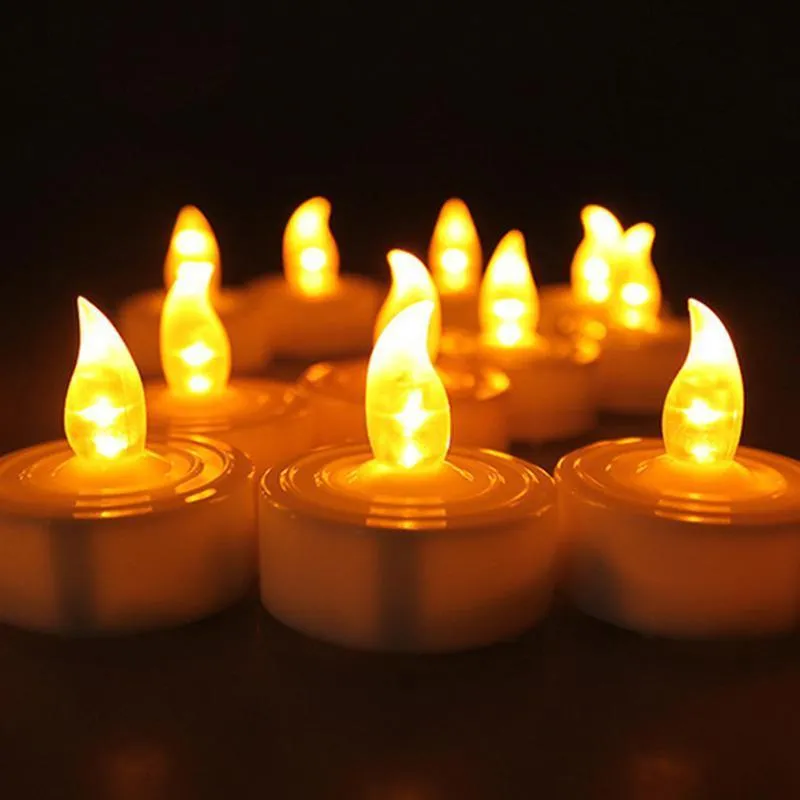 24 STKS Tea Light Huisjes Velas LED Batterij-aangedreven Vlamloze Kaarsen Kerk Home DecoArtion en Verlichting C19041901