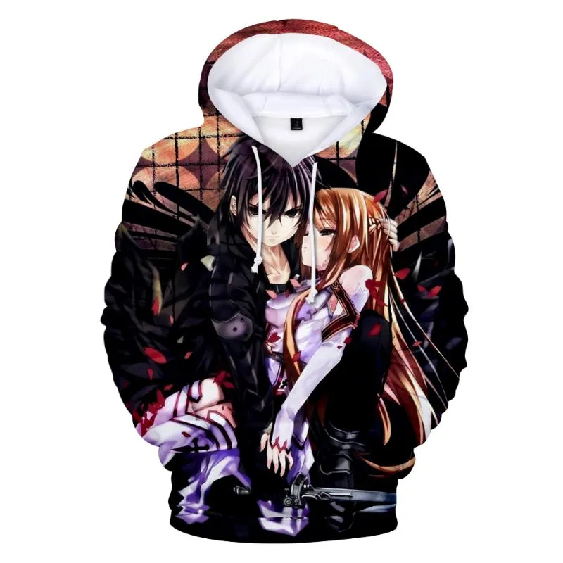 Aikooik moda espada arte SAO en línea 3D Sudadera con capucha hombres y mujeres Harajuku Hip Hop sudadera pulóver Anime Fan Sudadera con capucha sudadera