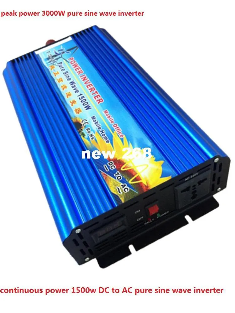 Freeshipping DC24V to AC220V 1500W pure sine wave inverter,solar power inverter with auto transfer switch,car inverter