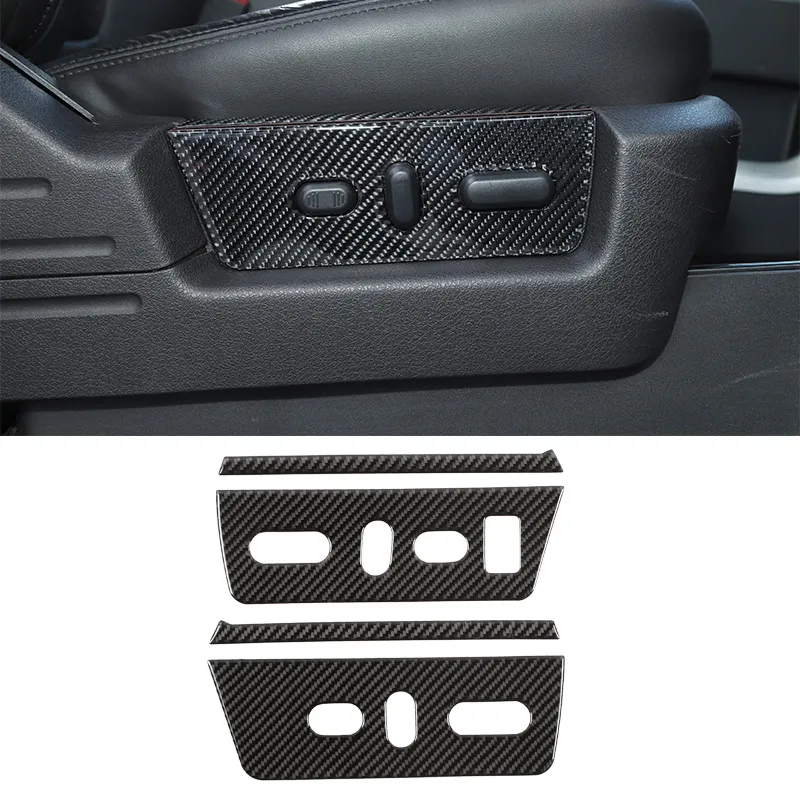 Pegatinas decorativas de ajuste de asiento delantero de fibra de carbono ABS para Ford F150 Raptor 2009-2014 accesorios de Interior de coche