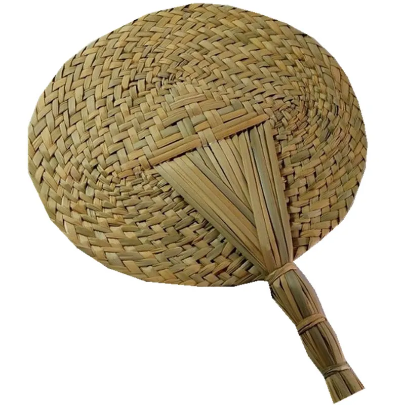 Palm Leaf Hand Fan Crafts Cattail Leaf fan Paddle Hand Fan for Wedding Party Favor