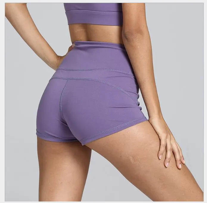 High-waist and tight YOGA SHORTS Women's Euro-American fast-dry running shorts Women's anti-wear women's fitness pants