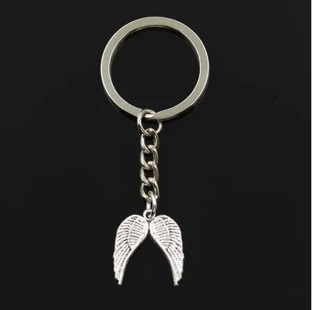 Accessori chiave del pendente di fascini delle ali di angelo placcato argento dei monili di portachiavi dell'anello chiave 20pcs/lot