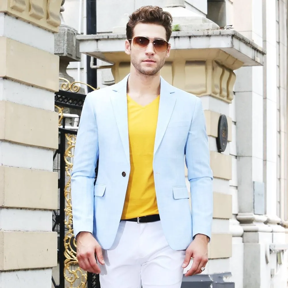 Brand New Light Blue Groom Tuxedos Notch Lapel Men Wedding Tuxedo Fashion Men Jacket Blazer Men Prom Dinner Darty SuitJacket Pants Tie 686 From 67 59 DHgate