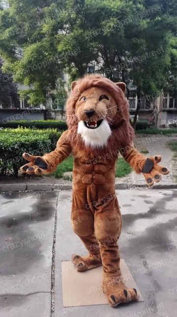 Halloween muscle strong lion Mascot Costume Cartoon Lion king Anime theme character Christmas Carnival Party Fancy Costumes Adult Outfit