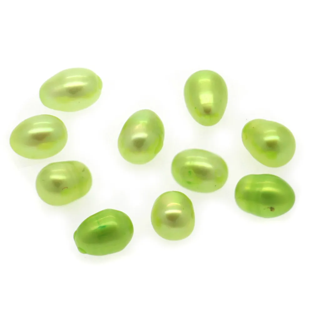 Partihandel 6-8 mm oval L￶st s￶tvatten p￤rla diy f￤rgade armband eller halsbandsmycken Tillbeh￶r Romantisk f￶delsedagspresent