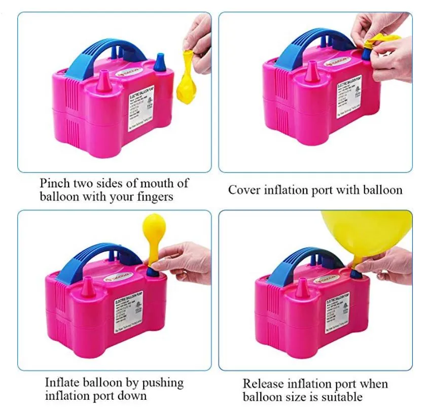 Electric Air Balloon Pump Dual Nozzle Portable Balloon Inflator - Jenly