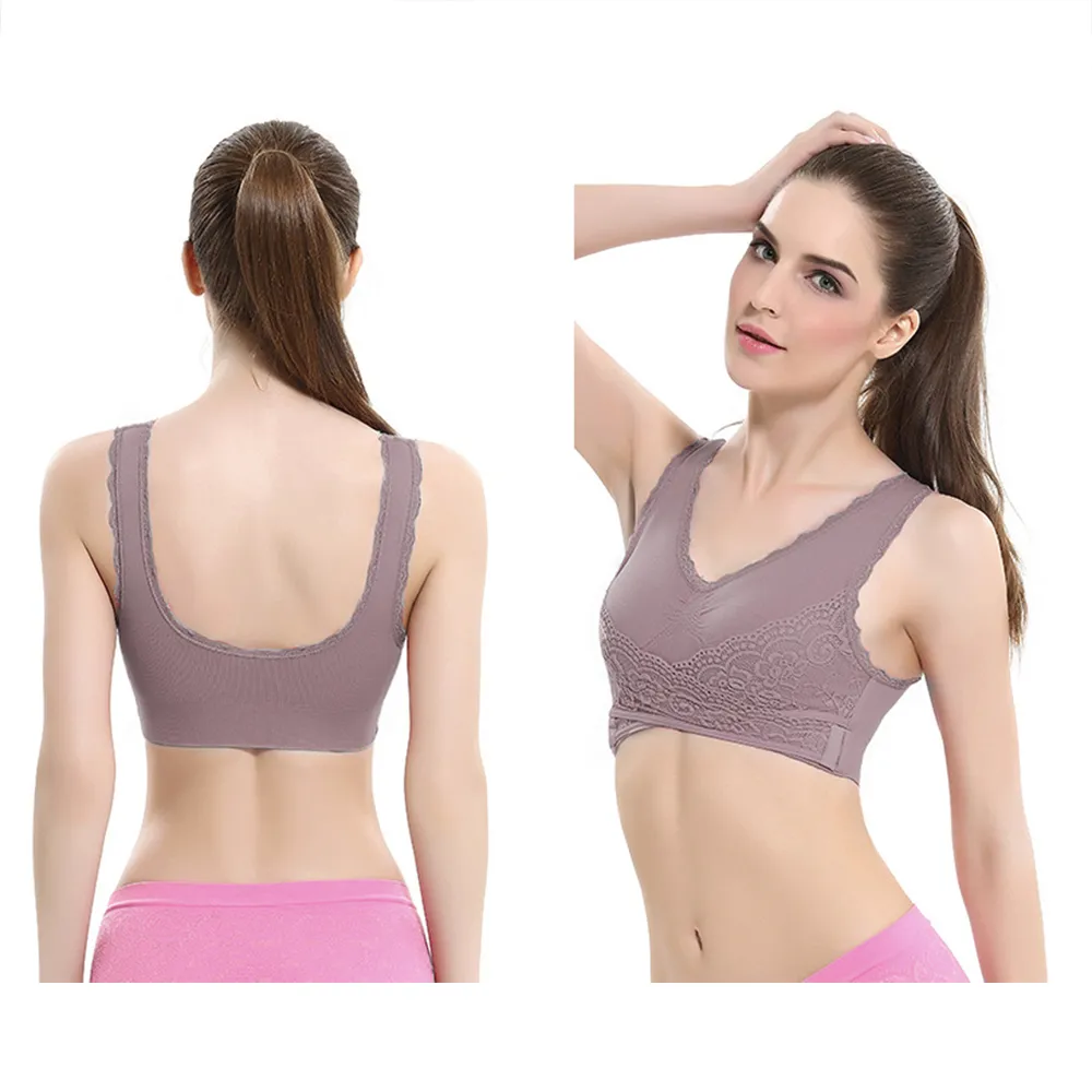 Floral Lace Seamless Posture Correcting Sports Bra With Wireless Lift And  Side Buckle For Women Sexy Tank Lingerie Camisole From Luote, $9.14