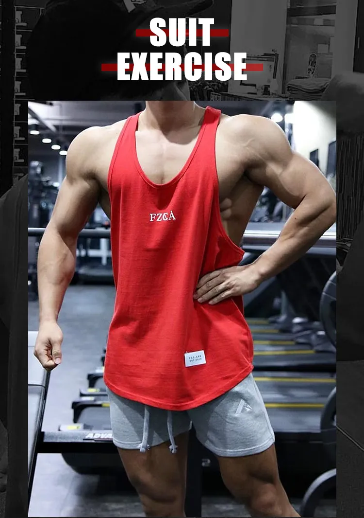 Uomo Bodybuilding Canotta Palestre Allenamento Fitness Camicia