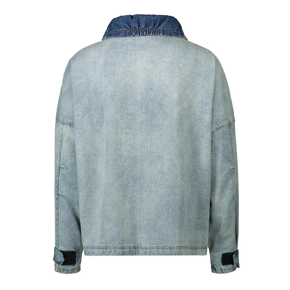 Borg longline deals denim jacket