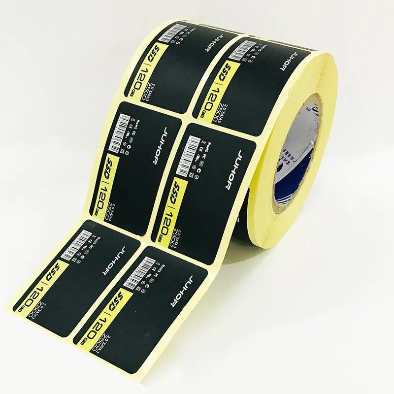 Máquina de etiqueta de alerta eletrônica de rolo personalizada lembra o adesivo de vinil em etiquetas de adesivos de pacote personalizados de laminação fosca