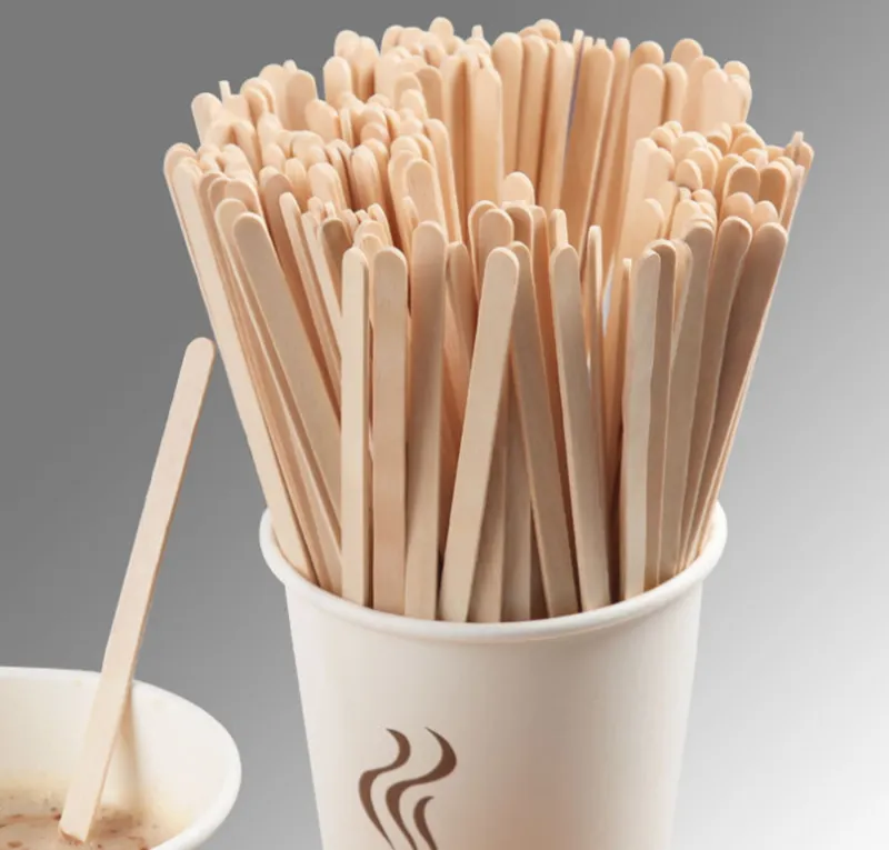 Disposable Wooden Coffee Stir Sticks Tea Stirrers Wood Coffee Stirrers  Disposable Coffee Stirrer for Hot Cold Drink