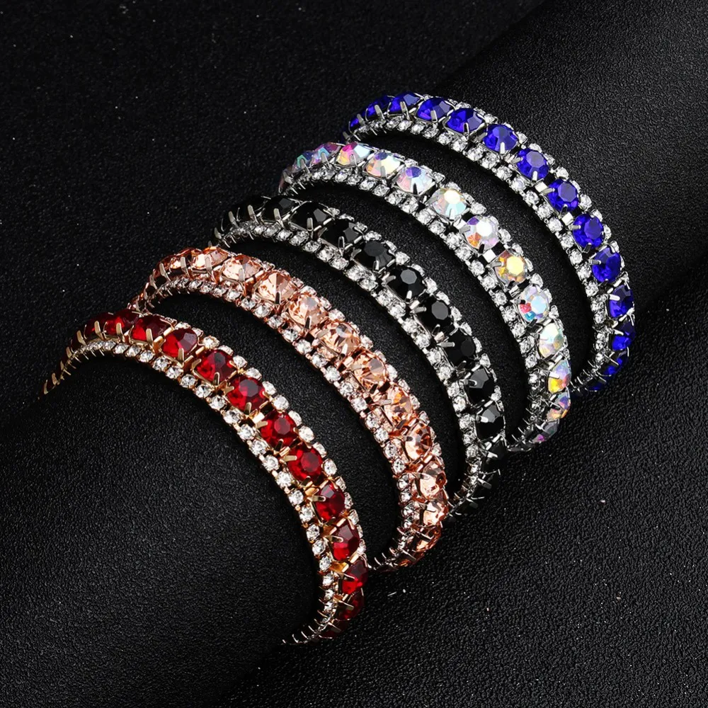 Pulseiras nupciais Rhinestones Casamento frisado para nupcial 5 cores O Grande Gatsby Braceletes Meninas Acessórios de festa em massa